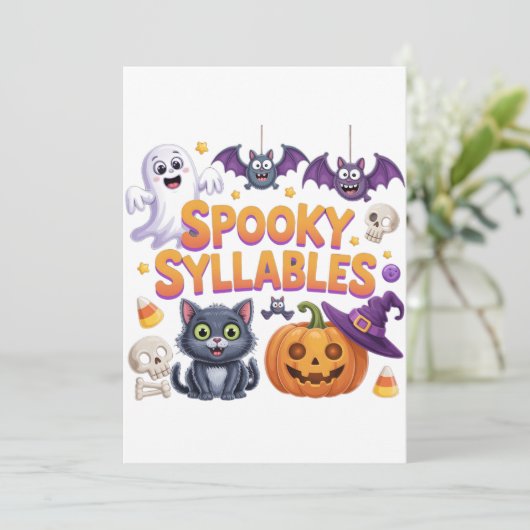 Spooky Syllables Kaart (Staand voorkant)
