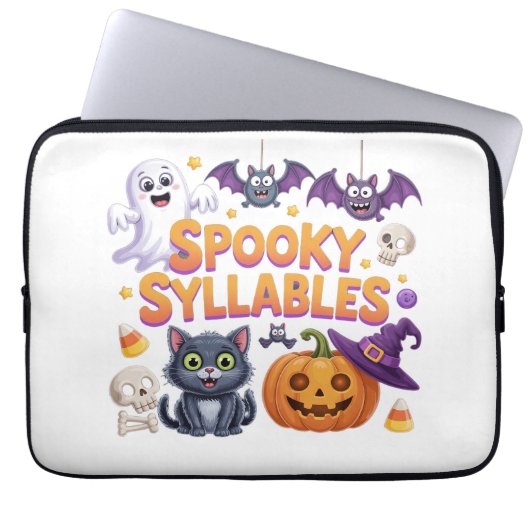 Spooky Syllables Laptop Sleeve (Voorkant)