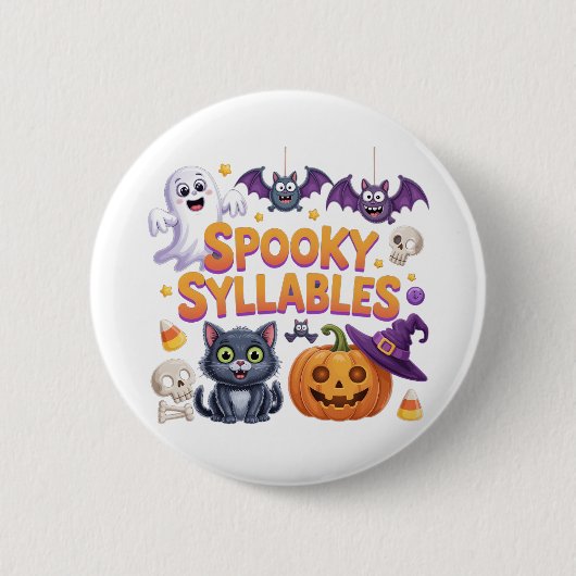 Spooky Syllables Ronde Button 5,7 Cm (Voorkant)