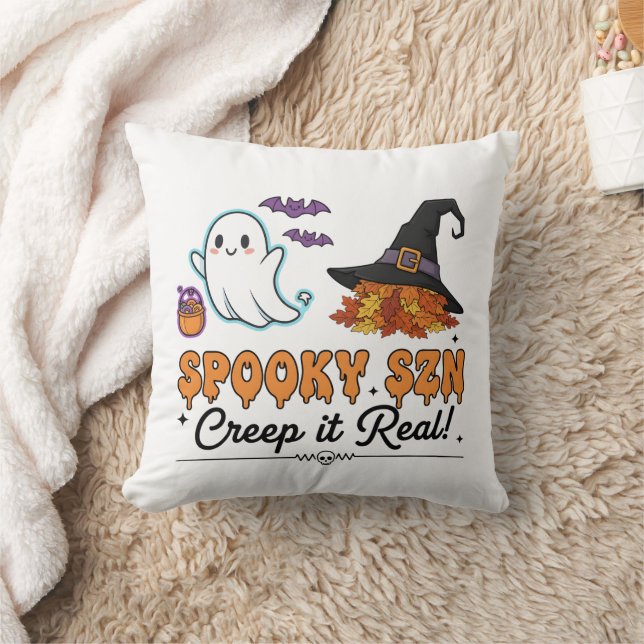 Spooky Szn Halloween Geesten – Schattig Herfst Kussen (Deken)