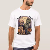 Spooky T Rex Retriever Trick-or-Treat Shirt (Voorkant)