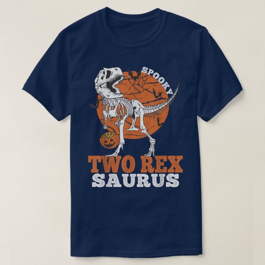 Spooky T Rex Saurus Dinosaur Skeleton T rex Pumpki T-shirt (Design voorkant)
