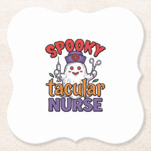 Spooky Tacular Verpleegster Halloween Geest Shirt Kartonnen Onderzetters