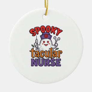 Spooky Tacular Verpleegster Halloween Geest Shirt Keramisch Ornament