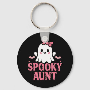 Spooky Tante Familie Leuke Roze Wit Ghost Boo Hall Sleutelhanger