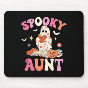 Spooky tante Retro Groovy Floral Ghost Halloween C Muismat