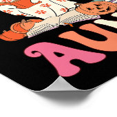 Spooky tante Retro Groovy Floral Ghost Halloween C Poster (Hoek)