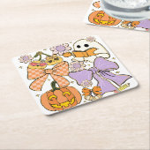 Spooky Teacher Halloween Kartonnen Onderzetters (Schuin)
