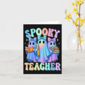 Spooky Teacher Pastel Galaxy Ghost Halloween Trick Kaart (Gele Bloem)