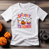 Spooky Teacher Retro Halloween Design Tri-Blend Shirt