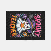 Spooky Teacher Schattige Ghost Reading Book Funny Fleece Deken (Voorkant (Horizontaal))