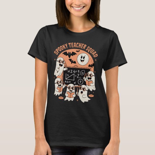 Spooky Teacher Squad Halloween Classroom Ghosts T-shirt (Voorkant)