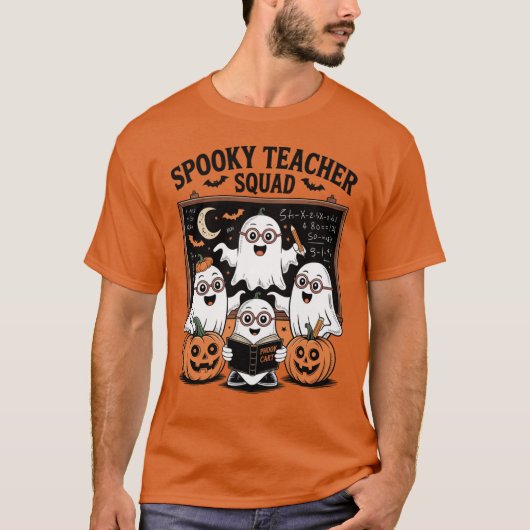 Spooky Teacher Squad Schattigee geesten Halloween T-shirt (Voorkant)