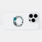 Spooky Teal and Grey Halloween Frame Tee Shirts iPhone Hoesje (Achterkant horizontaal)