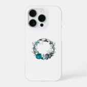Spooky Teal and Grey Halloween Frame Tee Shirts iPhone Hoesje (Achterkant)