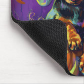 Spooky teckel hond Halloween heks en pompoen Muismat (Hoek)