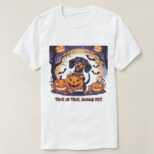 Spooky teckel liefhebber Halloween Graphic T-shirt (Design voorkant)