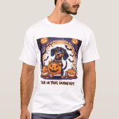 Spooky teckel liefhebber Halloween Graphic T-shirt (Voorkant)