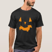 Spooky teckel pompoen Jack Lantern Halloween T-shirt (Voorkant)