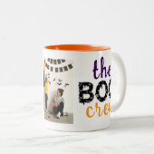 Spooky The Boo Crew Halloween Familiefoto Tweekleurige Koffiemok (Voorkant rechts)