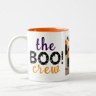 Spooky The Boo Crew Halloween Familiefoto Tweekleurige Koffiemok