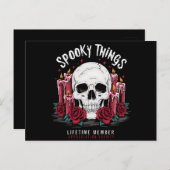 Spooky Things Appreciation Society Skull Rozen Briefkaart (Voorkant / Achterkant)