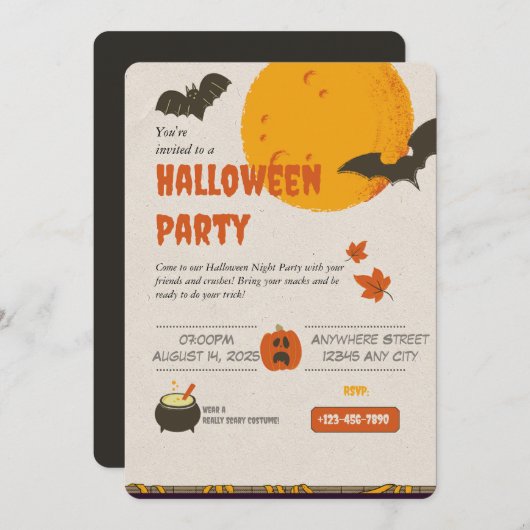 Spooky Things Halloween Uitnodiging (Voorkant / Achterkant)