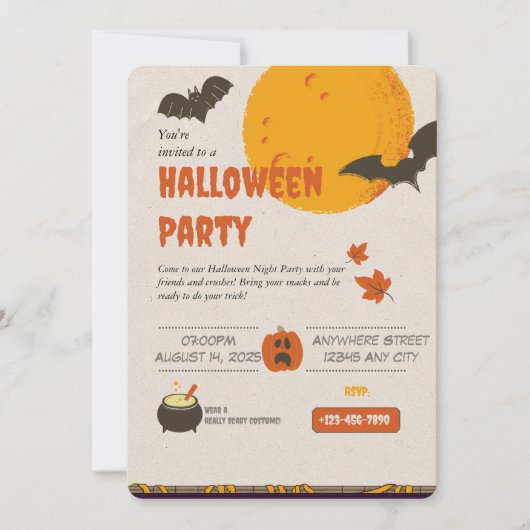 Spooky Things Halloween Uitnodiging (Voorkant)