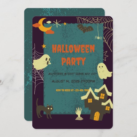 Spooky Things Halloween Uitnodiging (Voorkant / Achterkant)