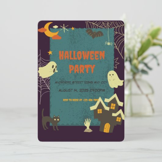 Spooky Things Halloween Uitnodiging (Staand voorkant)
