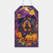 Spooky Tibetaanse Mastiff Hond Halloween Heksenpom Cadeaulabel (Achterkant)