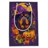 Spooky Tibetaanse Mastiff Hond Halloween Heksenpom Medium Cadeauzakje (Voorkant)