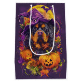 Spooky Tibetaanse Mastiff Hond Halloween Heksenpom Medium Cadeauzakje (Achterkant)