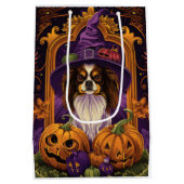 Spooky Tibetaanse Spaniel Hond Halloween Heksenpom Medium Cadeauzakje (Achterkant)