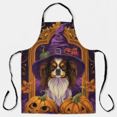 Spooky Tibetaanse Spaniel Hond Halloween Heksenpom Schort (Voorkant)