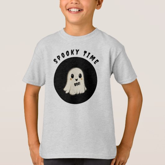 Spooky Time beroemd gemaakt door Halloween Ghost T-shirt (Voorkant)