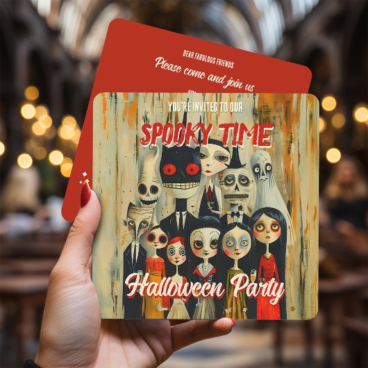 Spooky Time Creepy  Halloween Uitnodiging