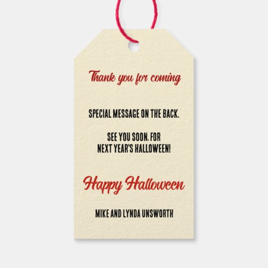  Spooky Time Halloween-gunst Cadeaulabel (Achterkant)