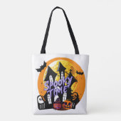 Spooky Time Haunted House Halloween Tote Bag (Achterkant)