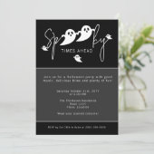 Spooky Times Ahead Ghosts Halloween Party Kaart (Staand voorkant)