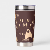 Spooky Times Spirit Board Halloween Motto Geïsoleerde Drinkbeker (Links)