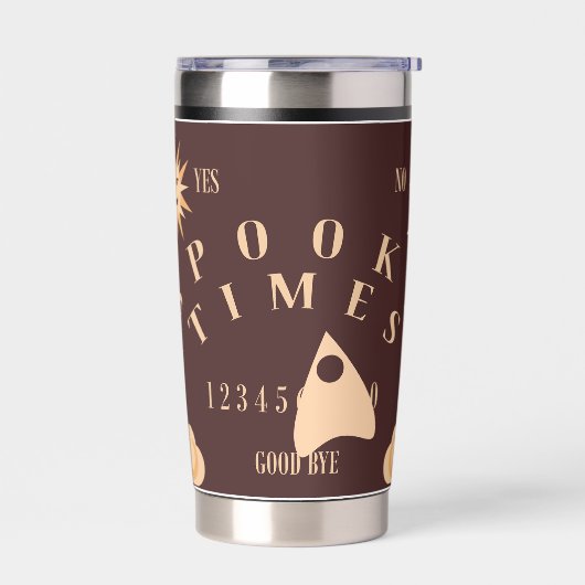 Spooky Times Spirit Board Halloween Motto Geïsoleerde Drinkbeker (Links)