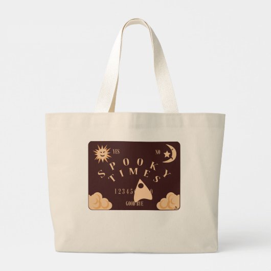 Spooky Times Spirit Board Halloween Vibes Grote Tote Bag (Achterkant)