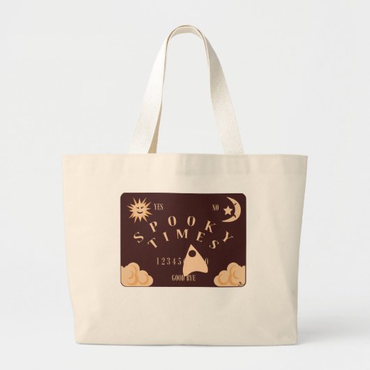 Spooky Times Spirit Board Halloween Vibes Grote Tote Bag (Voorkant)