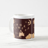 Spooky Times Spirit Board Halloween Vibes Koffiemok (Voorkant links)