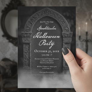 Spooky Tombstone & Fog Halloween Party Kaart