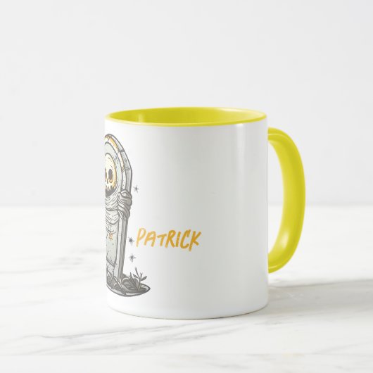 Spooky Tombstone Skeleton Mok (Voorkant rechts)