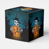 Spooky Top Hat Skelet Cube Bedankdoosjes (Achterkant)