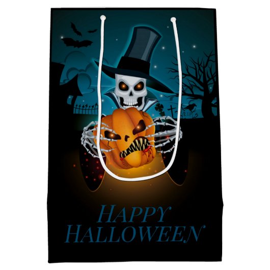 Spooky Top Hat Skeleton Medium Cadeauzakje (Achterkant)