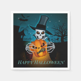 Spooky Top Hat Skeleton Servet